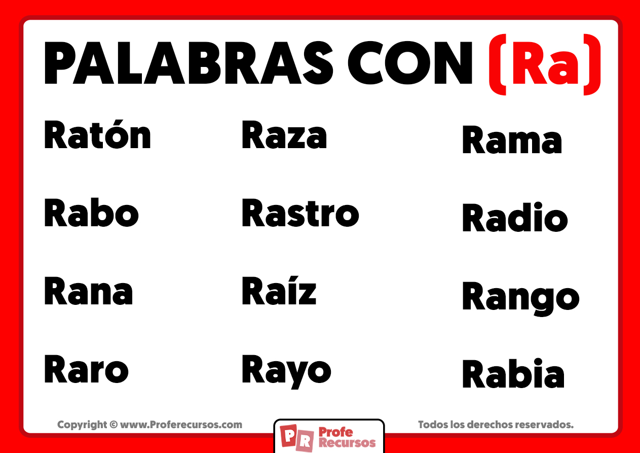 Palabras con ra