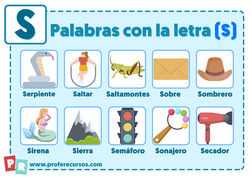 Palabras con S | Que empiezan por la letra S para Niños