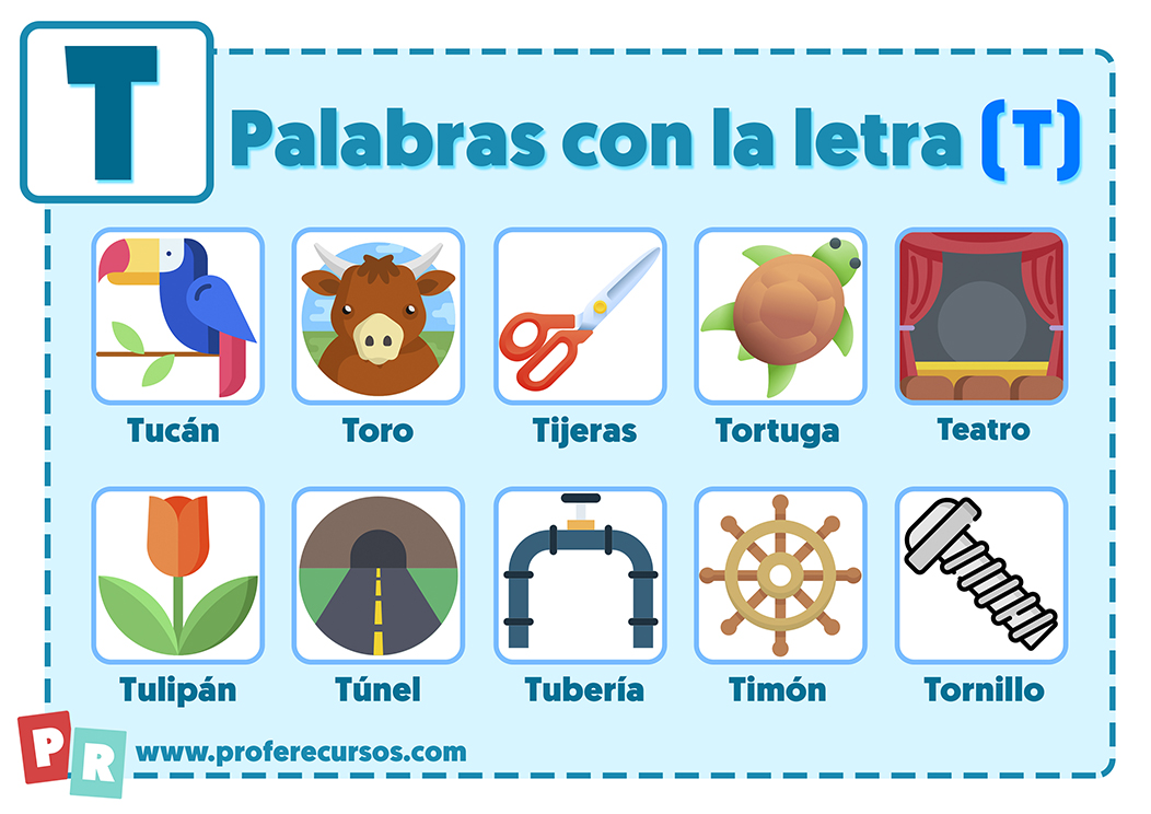 Palabras con t para niños