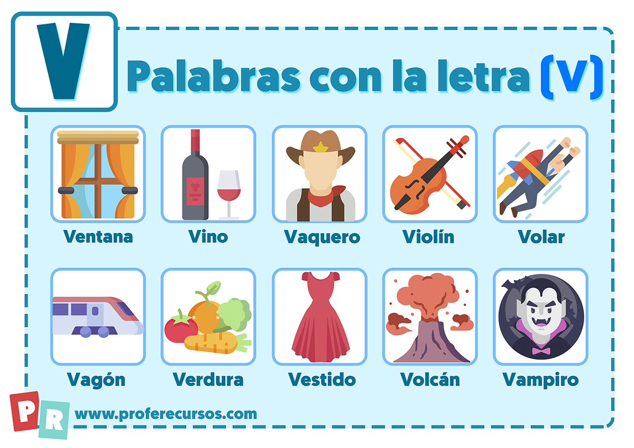 Palabras con v para niños