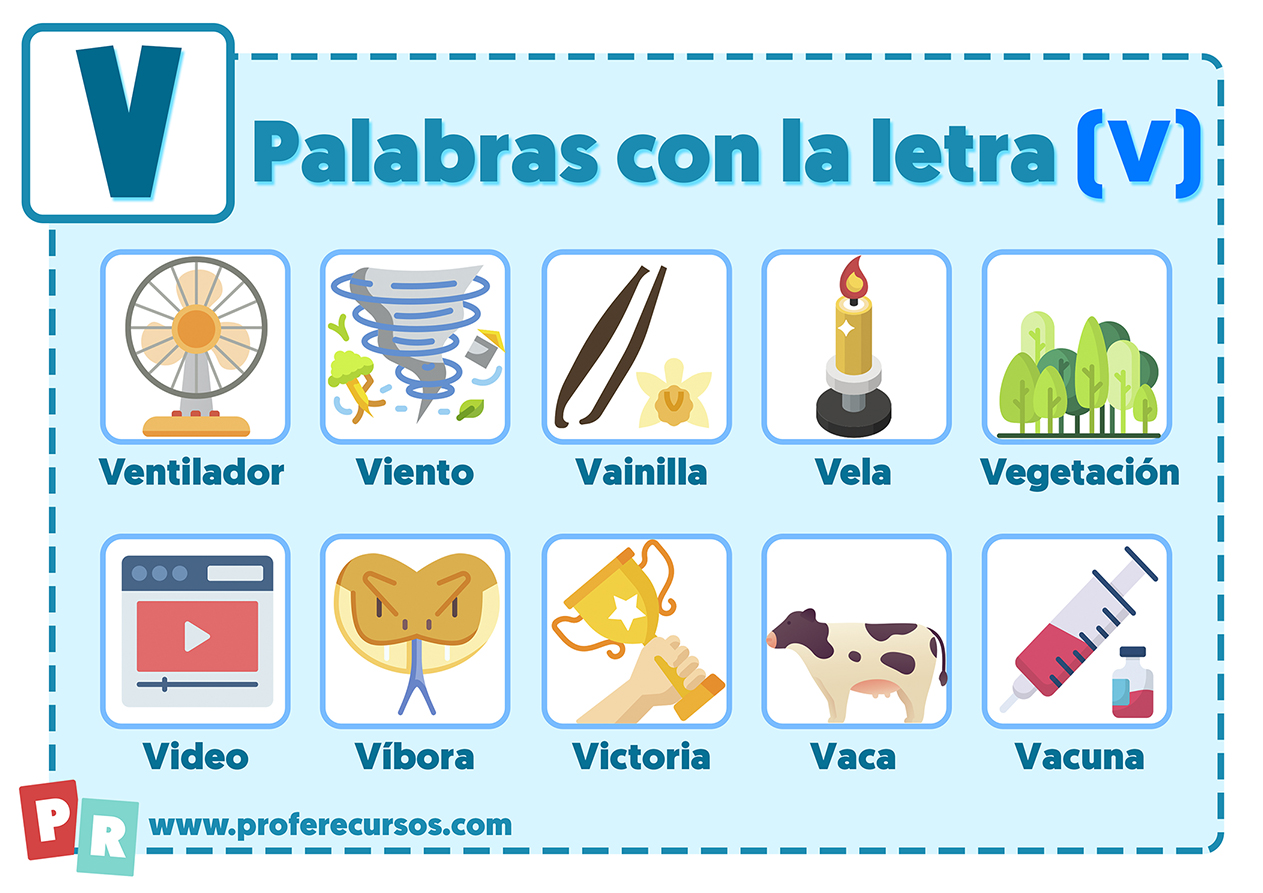 Palabras con V | Que empiezan por la letra V para Niños