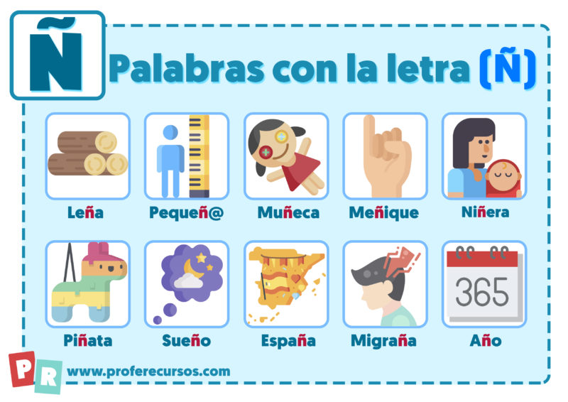 Palabras con Ñ Que empiezan por la letra Ñ para Niños