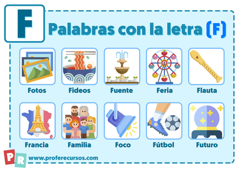 Palabras con la letra f Palabras con la letra f