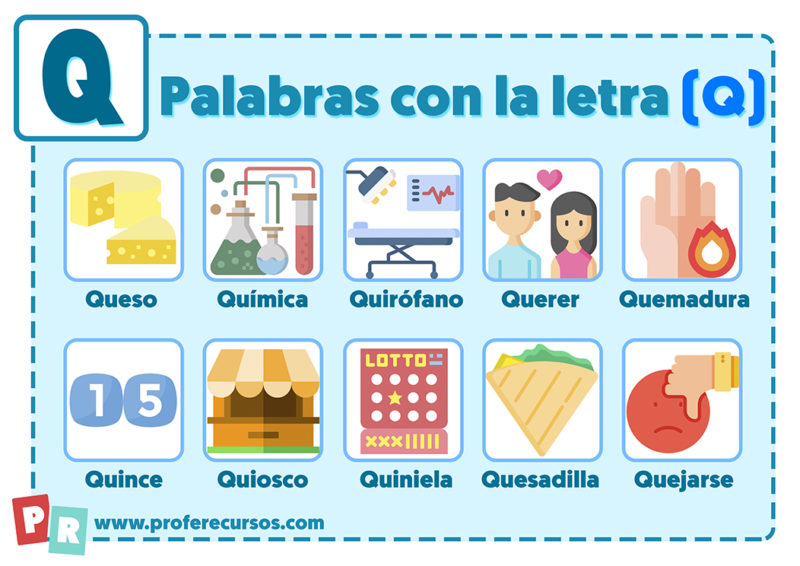 Palabras con la Letra Q Que contienen la letra Q para Niños Palabras con la Letra Q Que contienen la letra Q para Niños