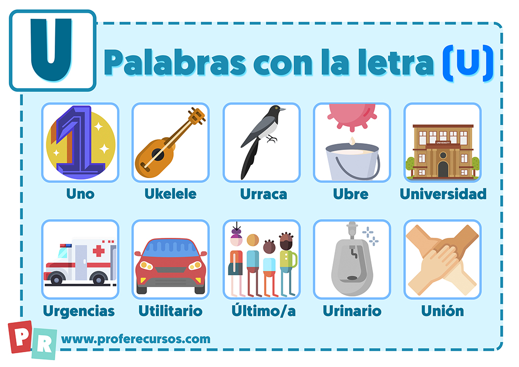 Palabras con la Letra U | Que empiezan por U para Niños