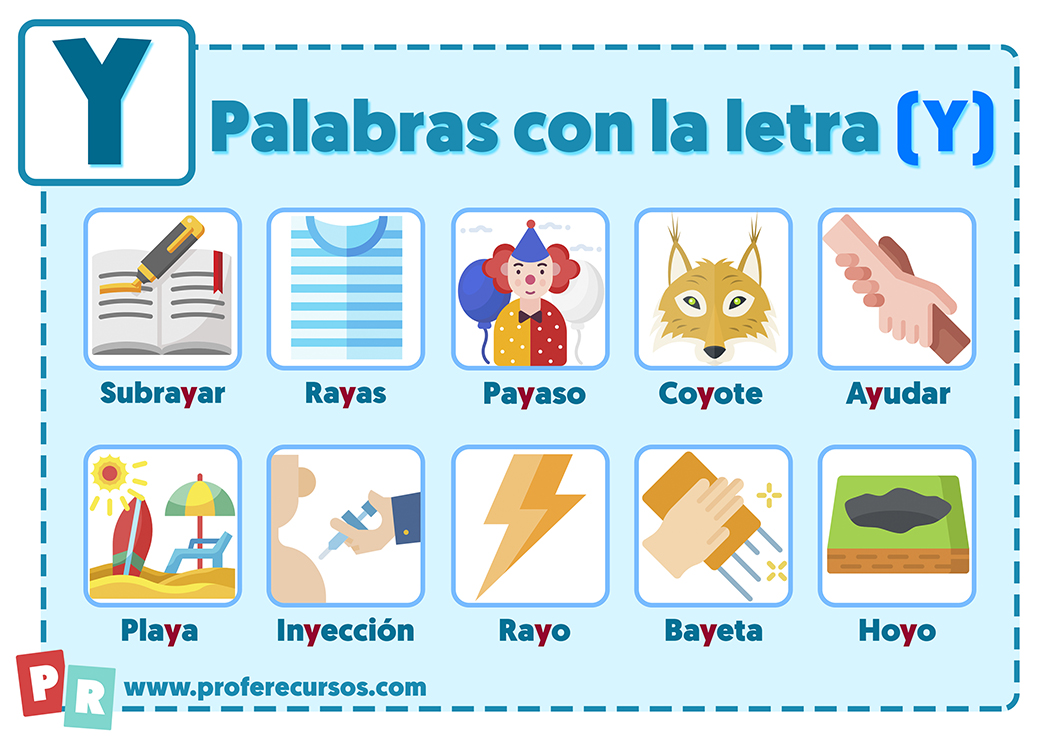 Palabras Con La Letra Y Para Niños Palabras Que Contienen Y