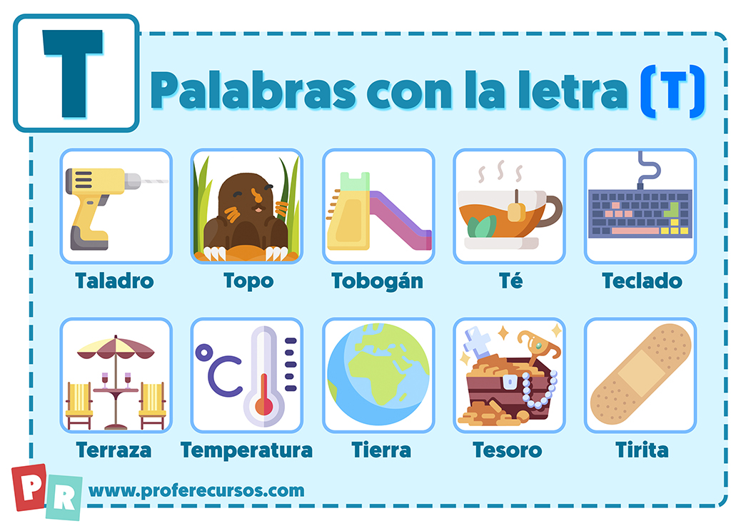 Palabras con T | Que empiezan por la letra T para Niños