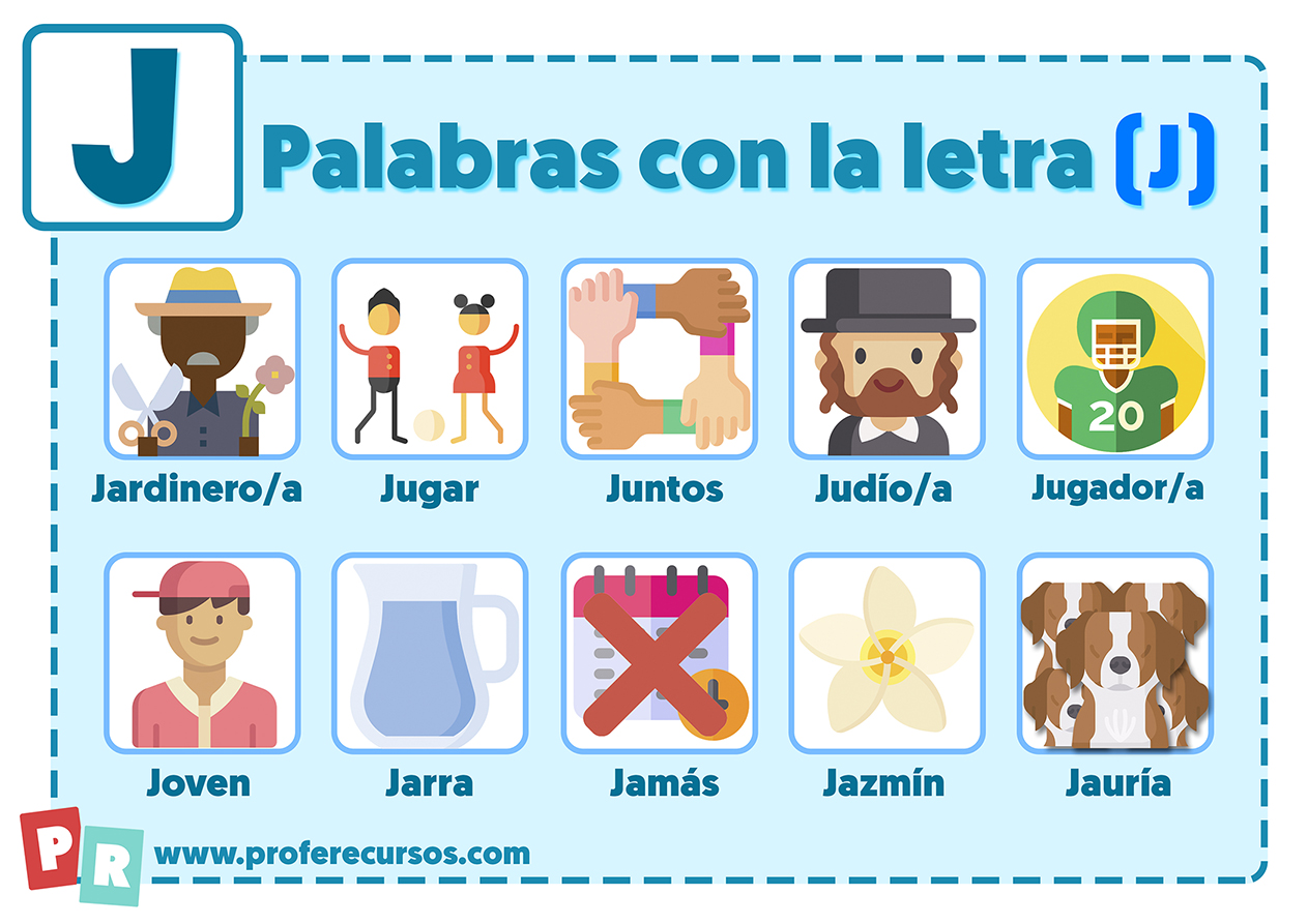 Palabras que empiezan con j para niños