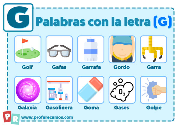Palabras que empiezan por g - Profe Recursos