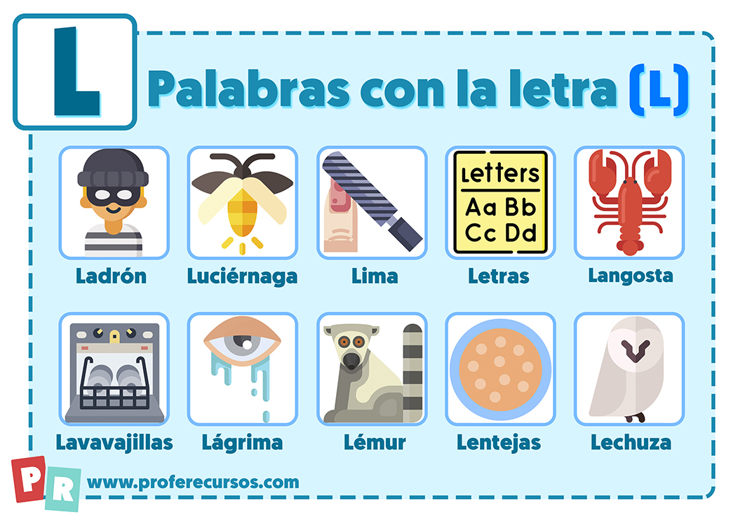 Palabras con L | Que empiezan por la letra L para Niños