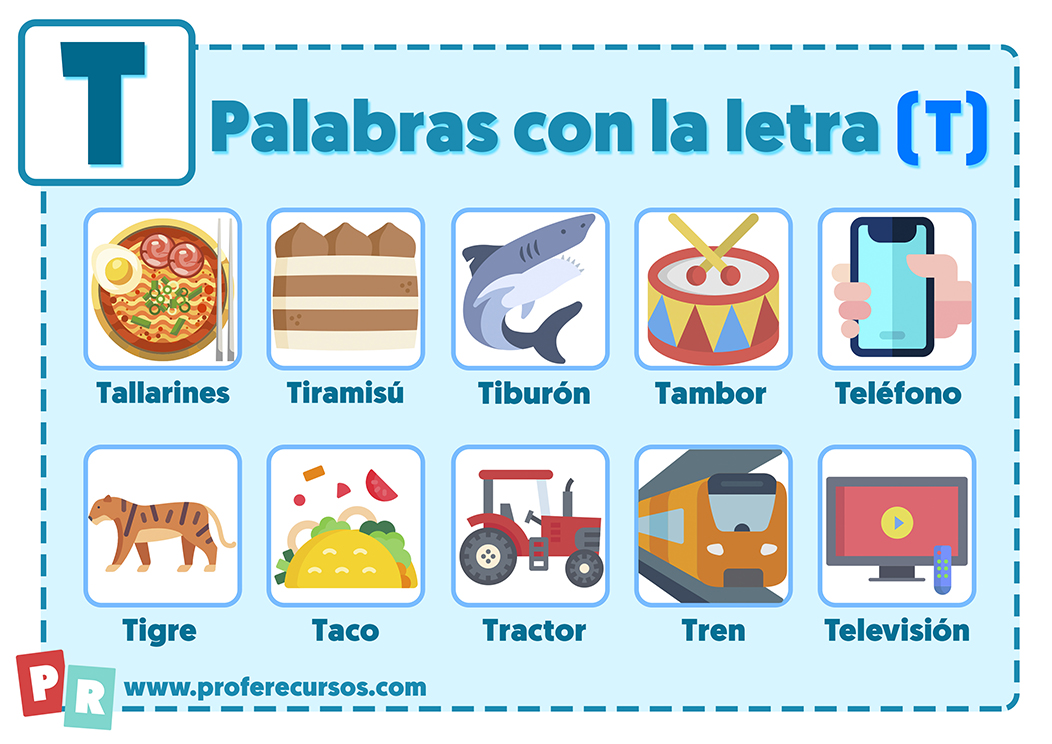 Palabras con T | Que empiezan por la letra T para Niños