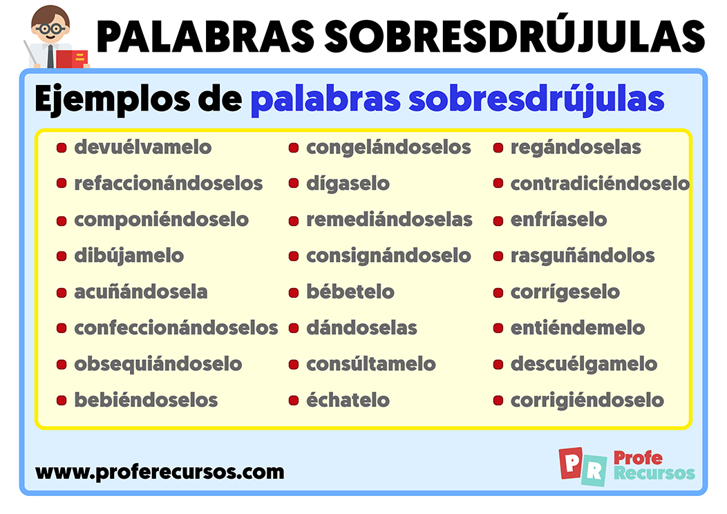 Palabras sobresdrujulas ejemplos