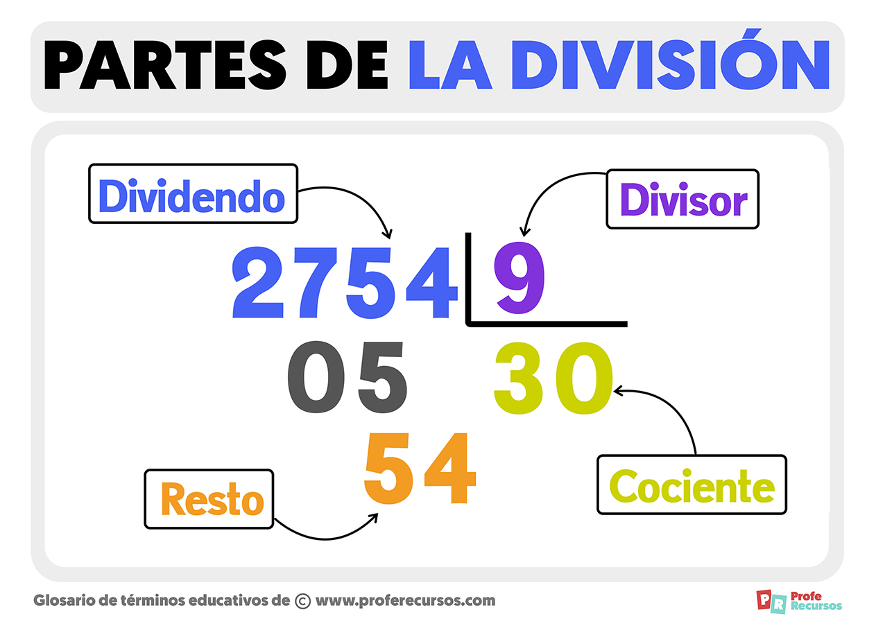 Partes de la division