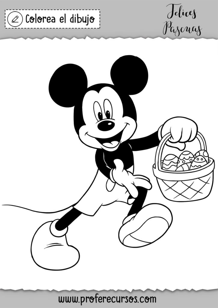 Pascua dibujo mickey para colorear