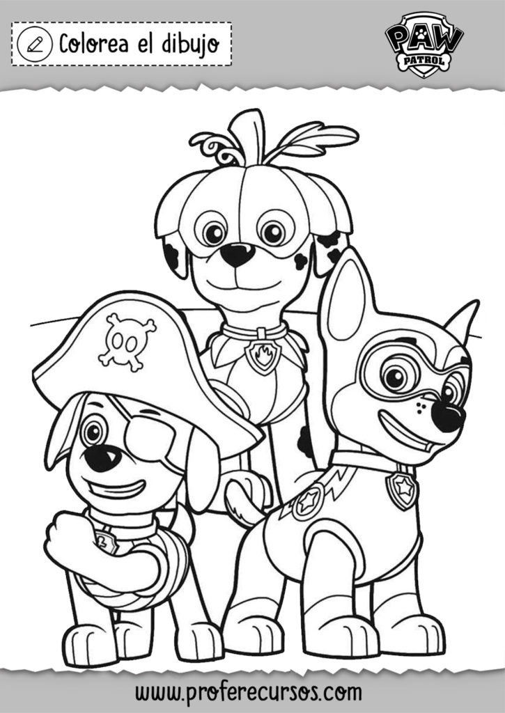 Paw patrol drawing for colouring