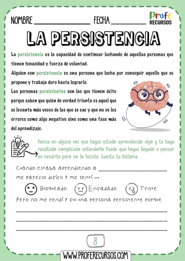 Persistencia mindset para niños