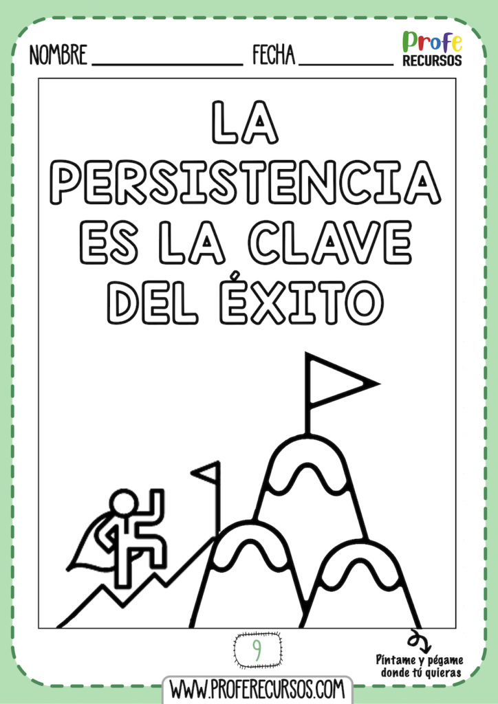 Persistente mentalidad de crecimiento para niños