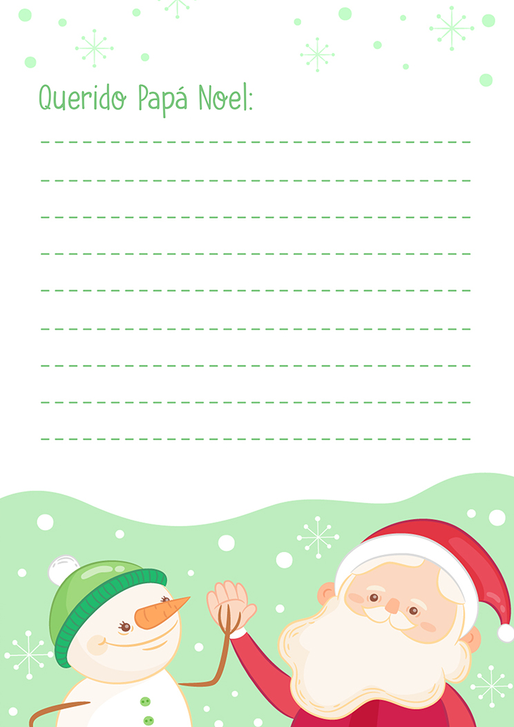 Plantilla carta papa noel