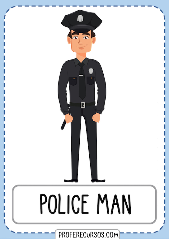 Policeman Jobs Professions Vocabulary