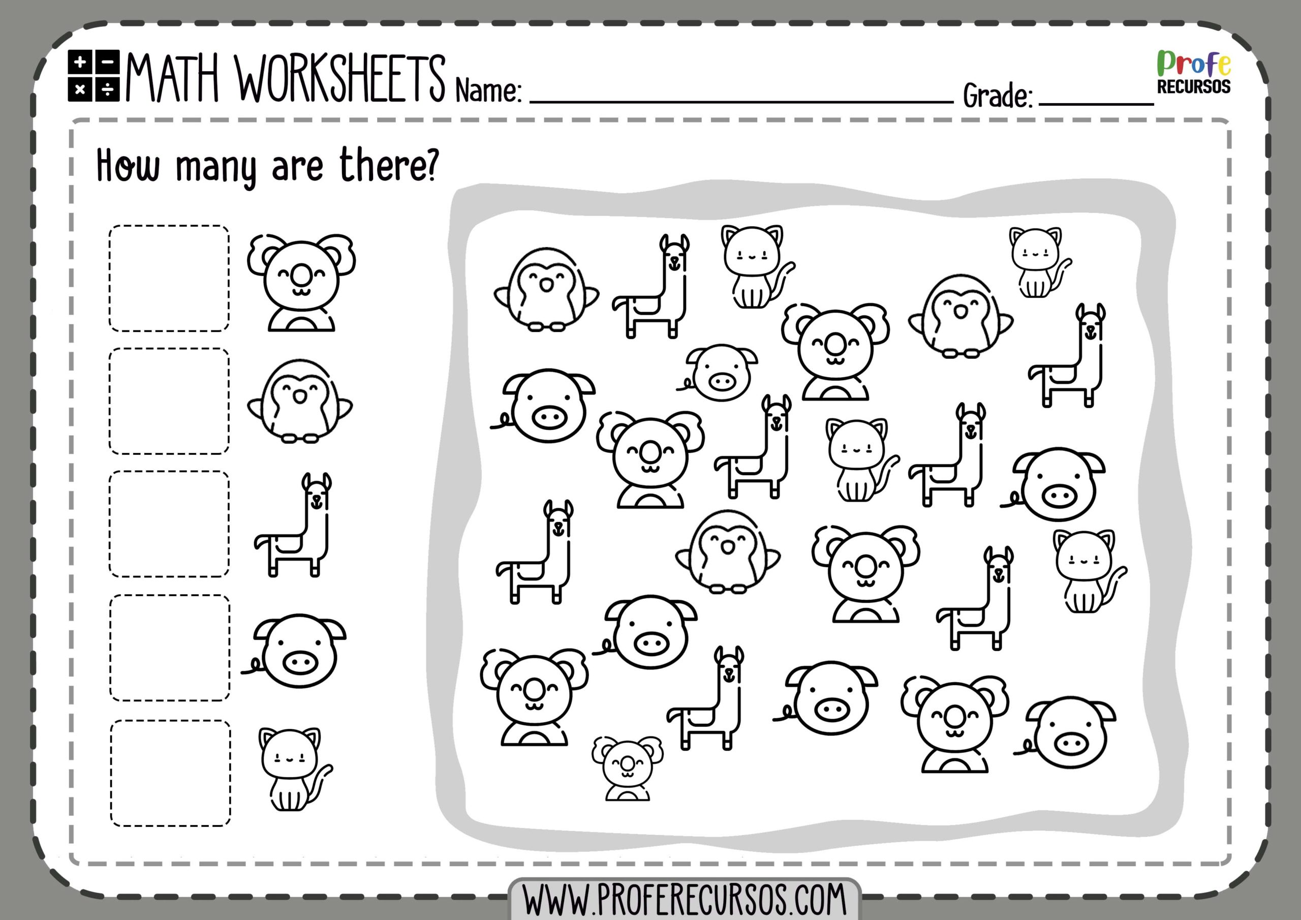 Printable Counting Numbers Worksheets