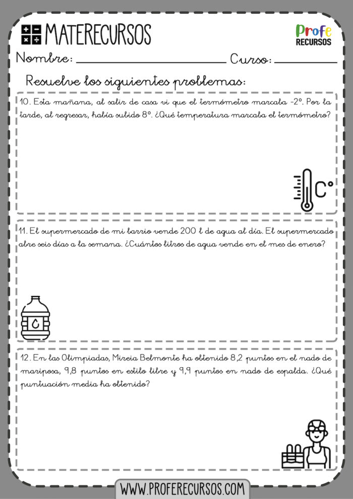 PROBLEMAS de MATEMÁTICAS para niños de 5º de Primaria