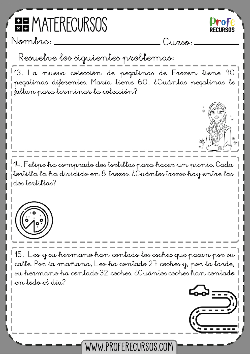 Problemas Matematicas PDF Imprimir Primaria