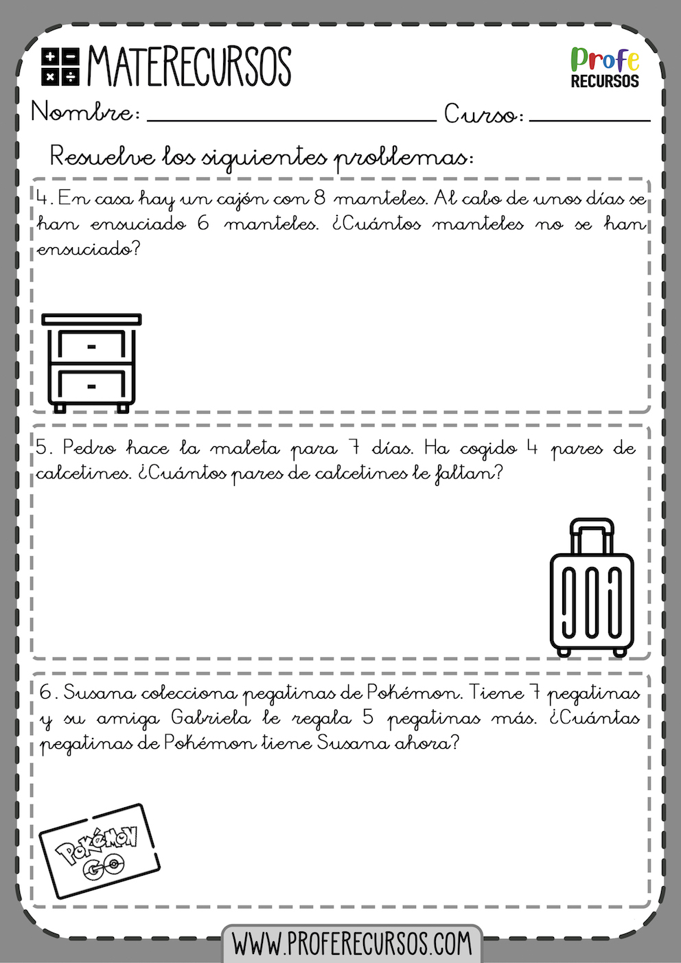 Problemas Matematicas Primero Primaria