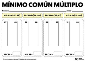 Problemas de minimo comun multiplo