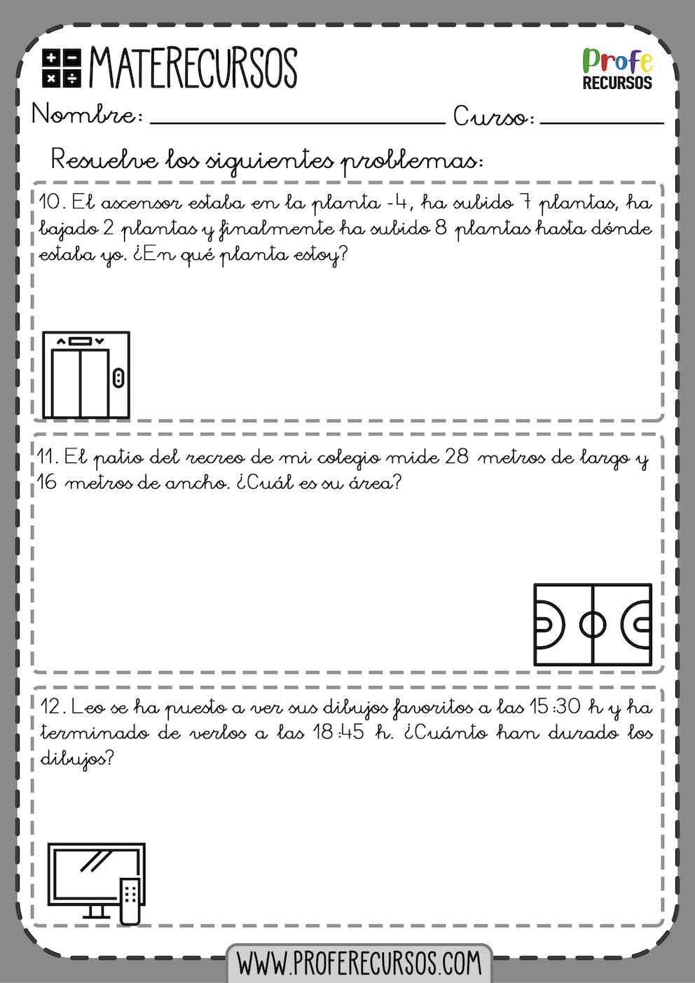 Problemas de mates 4º Primaria