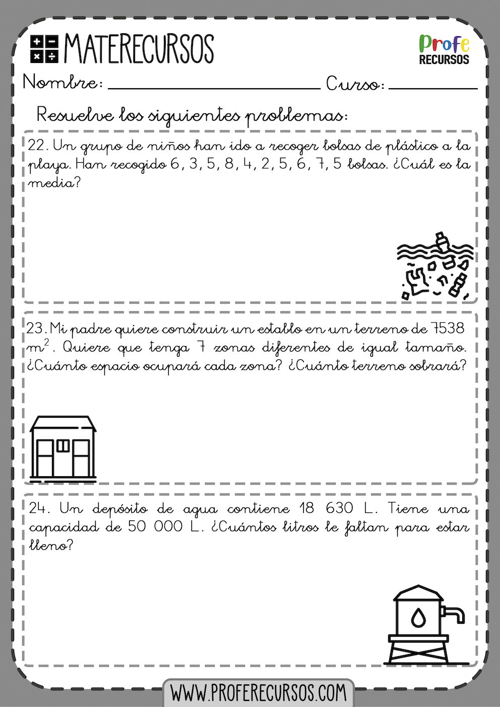 PROBLEMAS de MATEMÁTICAS para niños de 4º de Primaria