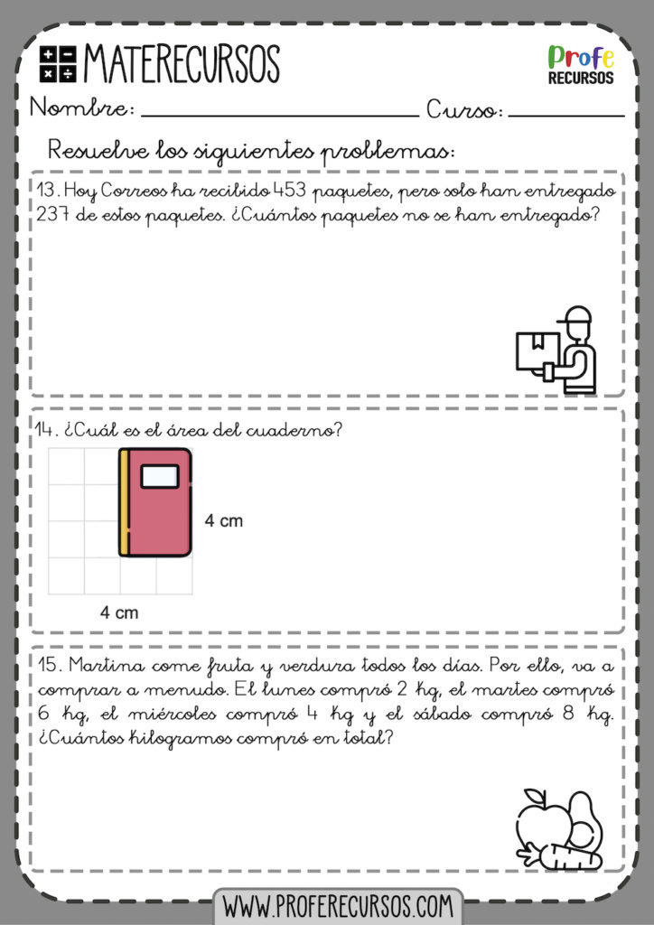 Problemas de mates para niños 2 primaria