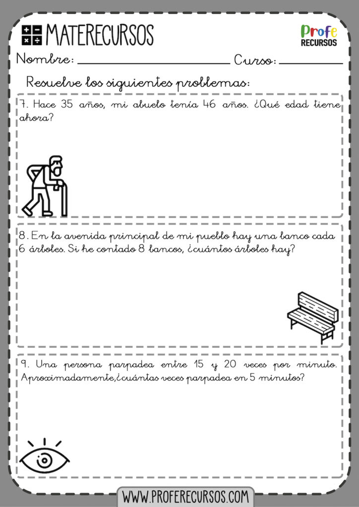 Problemas de repaso 3º primaria