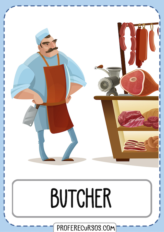 Professions Jobs Vocabulary Butcher
