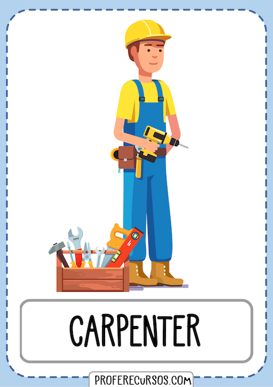 Professions Jobs Vocabulary Carpenter