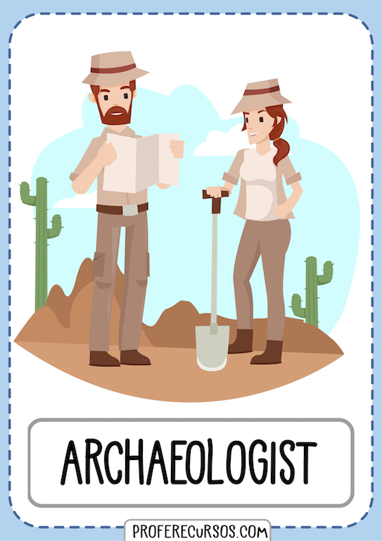 Professions Jobs Vocabulary Flashcards Archaeologist