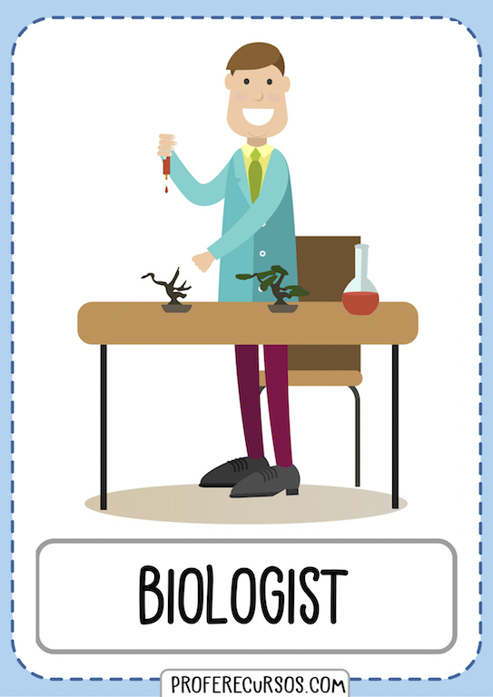 Professions Jobs Vocabulary Flashcards Biologist