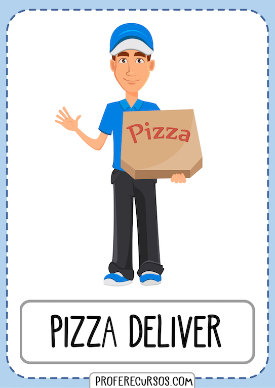 Professions Jobs Vocabulary Flashcards Pizza Deliver