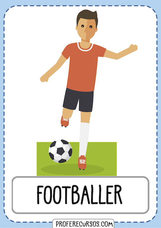 Professions Vocabulary Flashcards Footballer