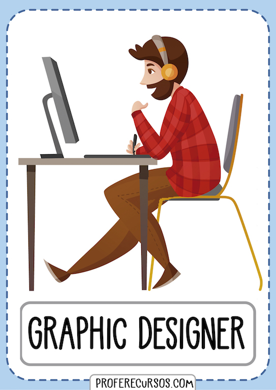 Professions Vocabulary Flashcards Graphic Designer