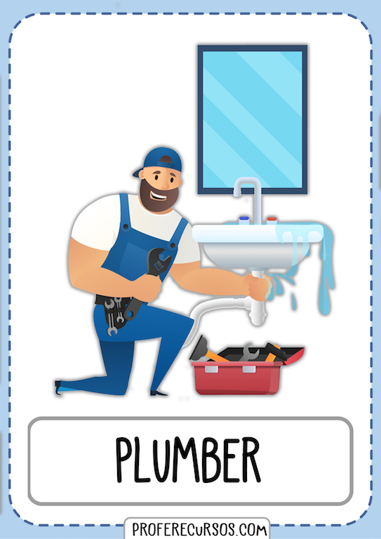 Professions Vocabulary Flashcards Plumber