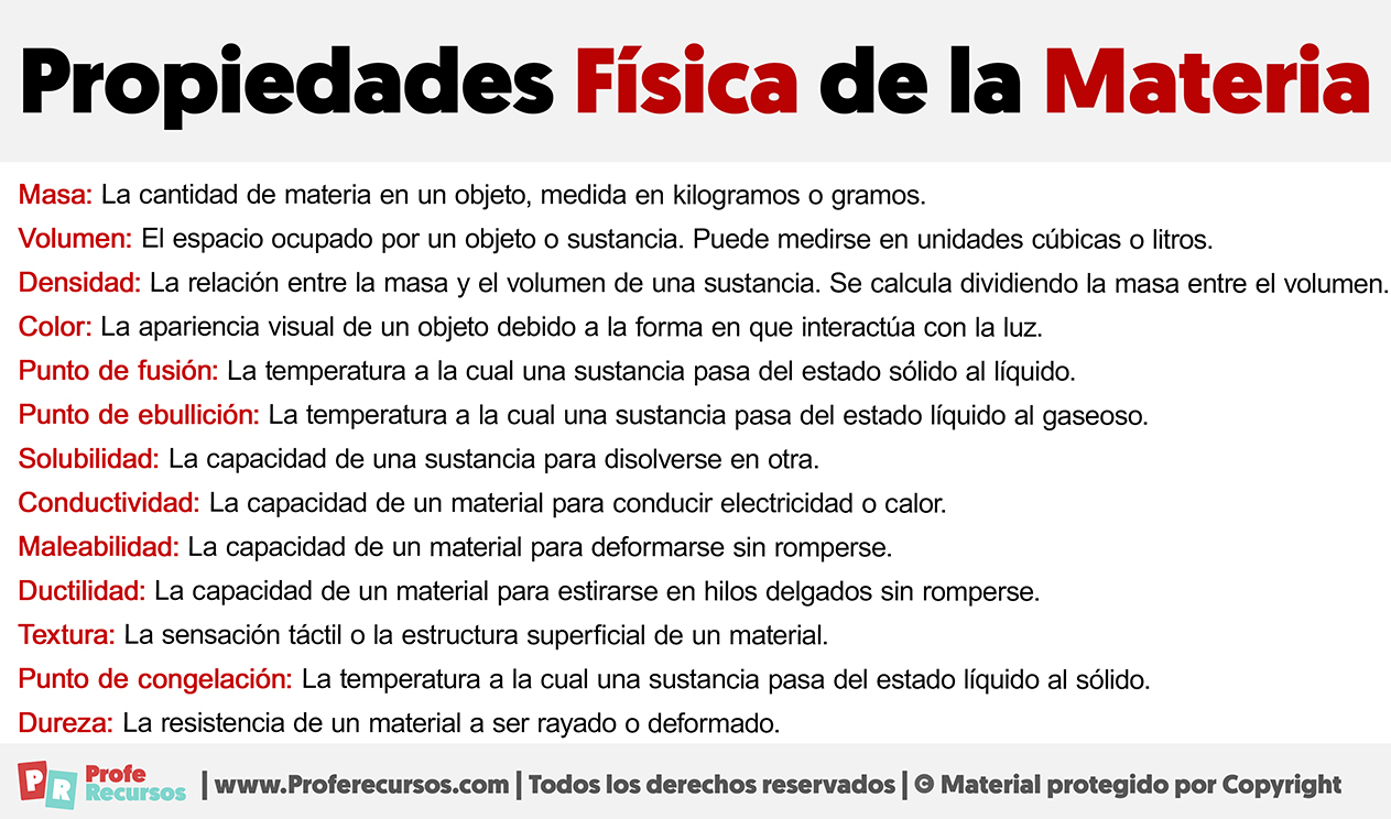 Propiedades fisicas de la materia