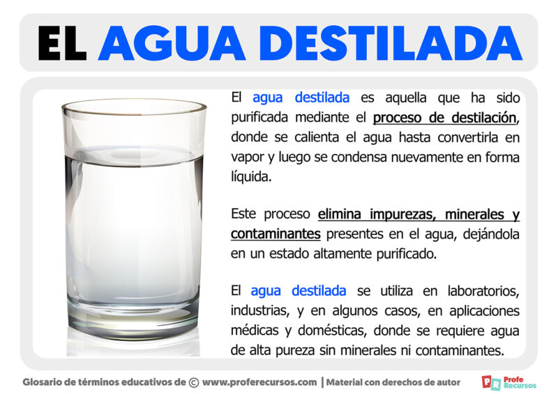 Qué es el Agua Destilada