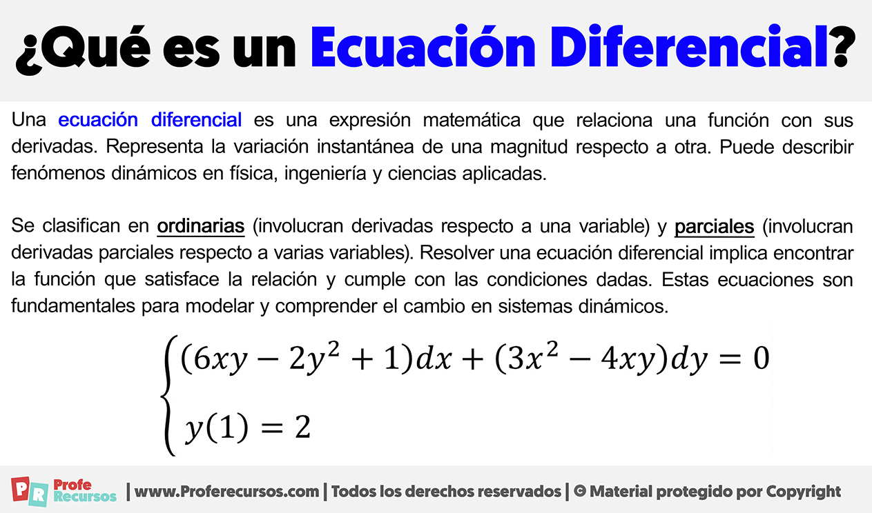 Que es una ecuacion diferencial