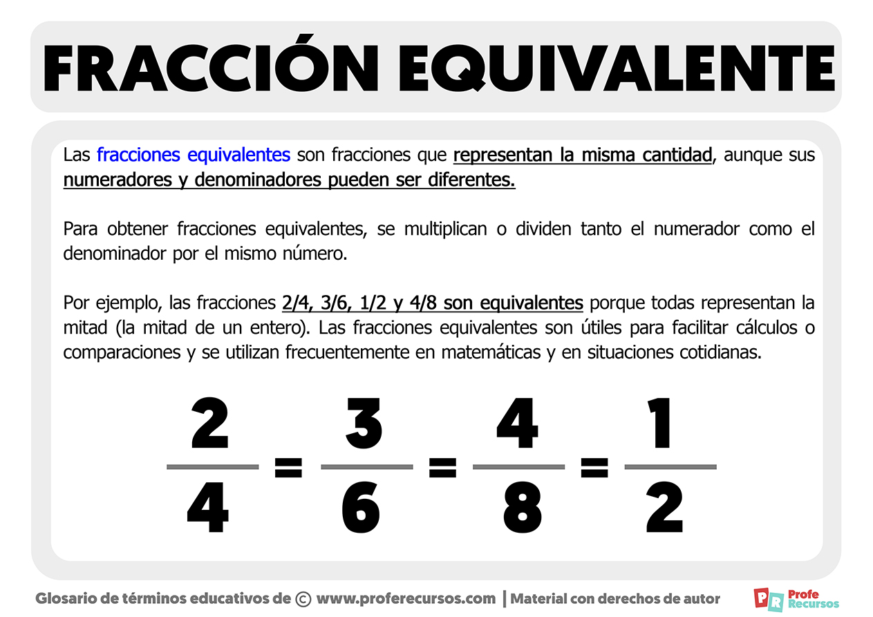 Que es una fraccion equivalente