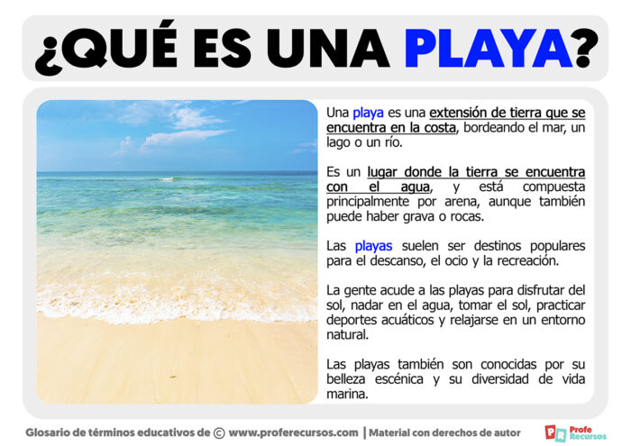 Qué es una Playa | Definición de Playa