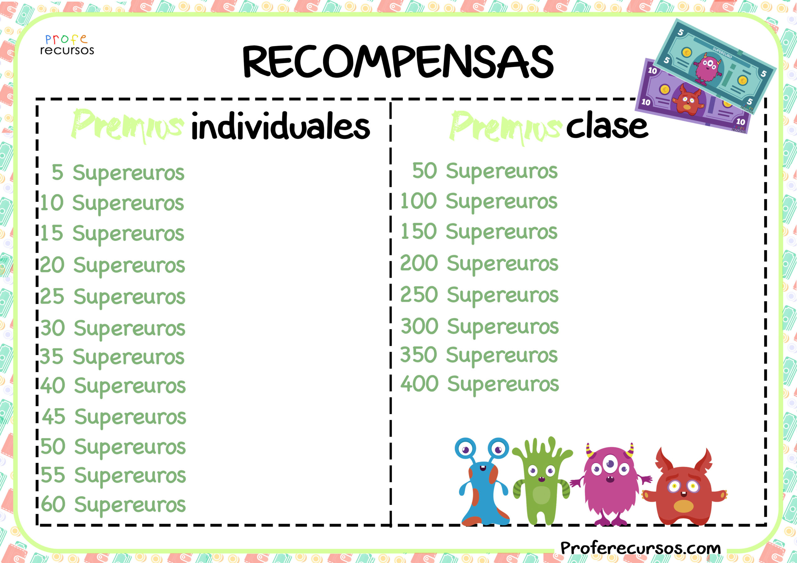 Premios y Recompensas en Español