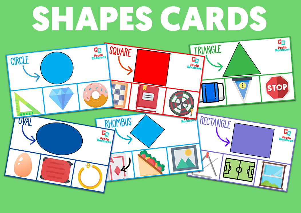 Shapes cards for primary kids