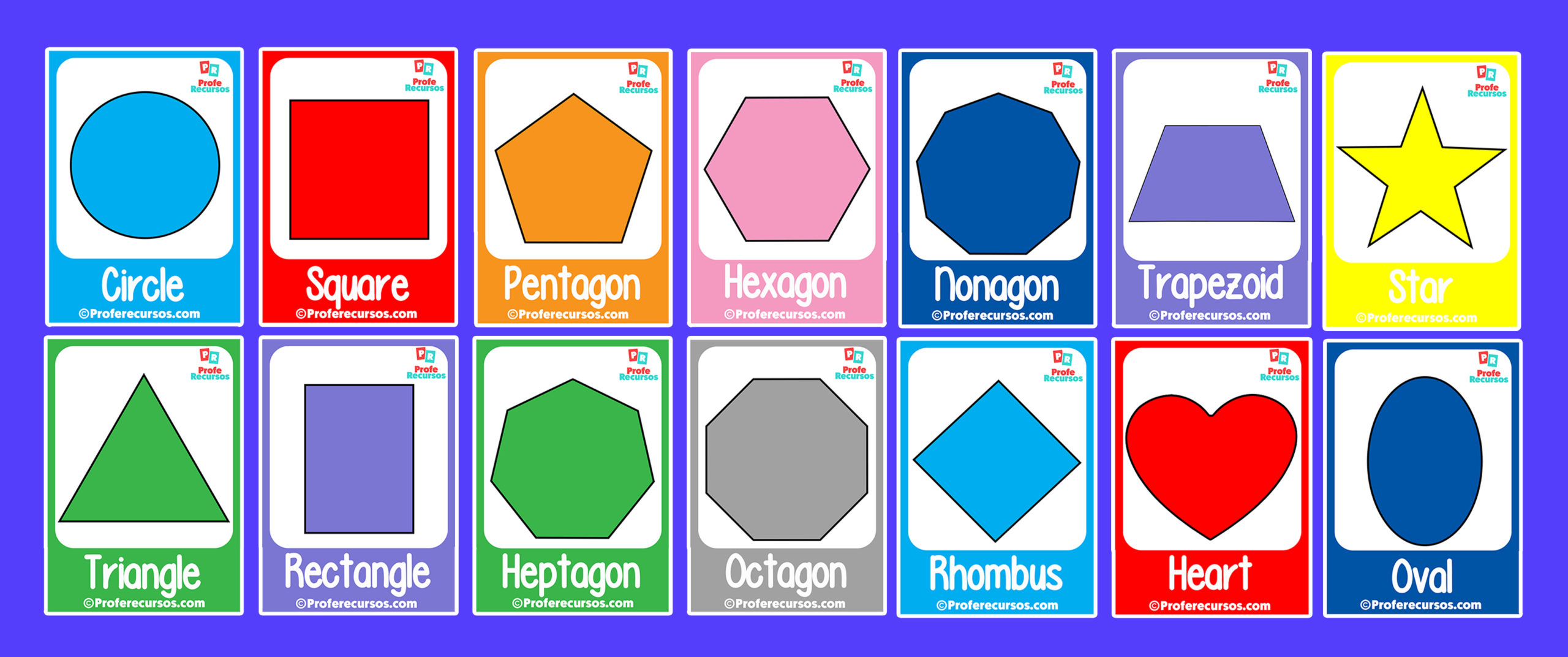 Shapes cards for kids