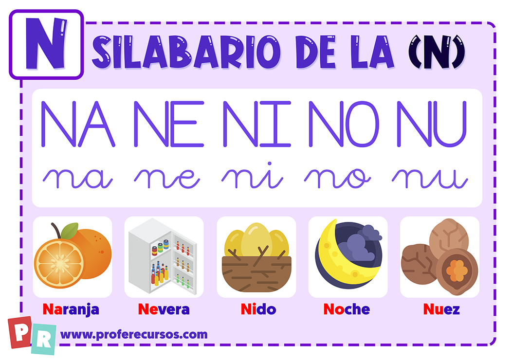 Silabario letra n