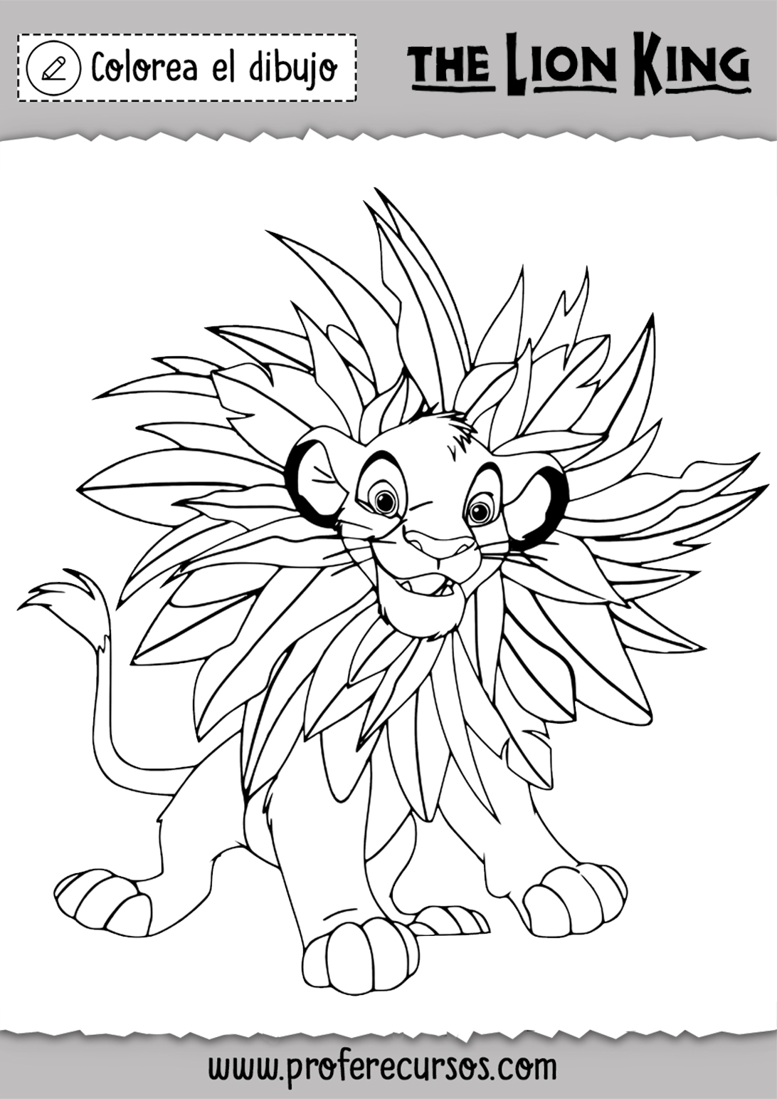 Simba Rey Leon para Colorear